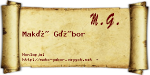 Makó Gábor névjegykártya